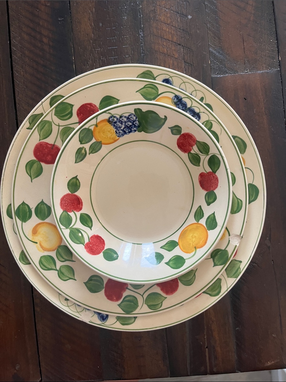 Adams Royal Ivory Fruit Motif Dinnerware Vintage 1920’s Fruit Design RD 67389